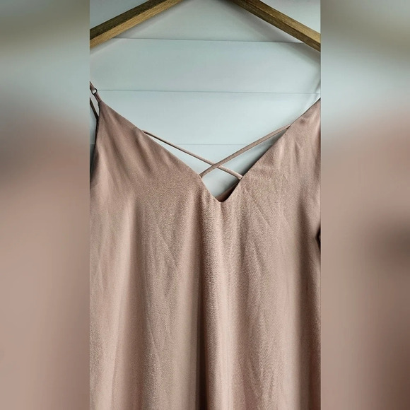 Leith Dress Spaghetti Strap Dark Nude Straight Relaxed Fit Size L - Picture 3 of 9